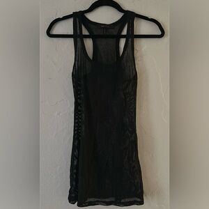 BCBGMaxAzria Black Mesh RacerbackTank Top